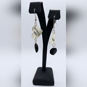 Faith Heart Dangle Earrings I Am Blessed Inspirational Charm Jewelry